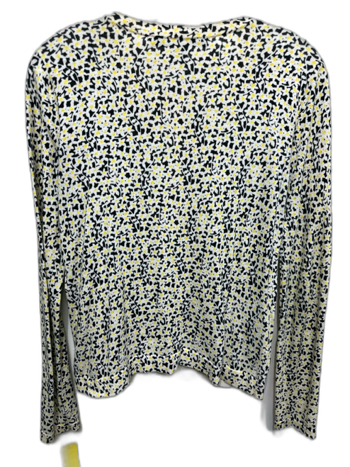 Diane Von Furstenberg Size S Black, Yellow, White Button Down Floral Cardigan Black, Yellow, White / S