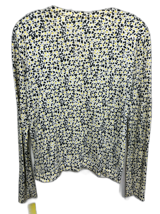 Diane Von Furstenberg Size S Black, Yellow, White Button Down Floral Cardigan Black, Yellow, White / S