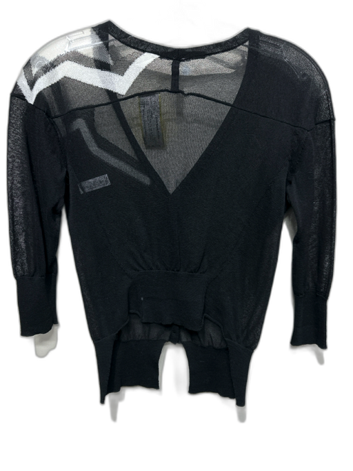 Marithe + Francois Girbaud Size S Black & White Viscose Button Down Cardigan Black & White / S