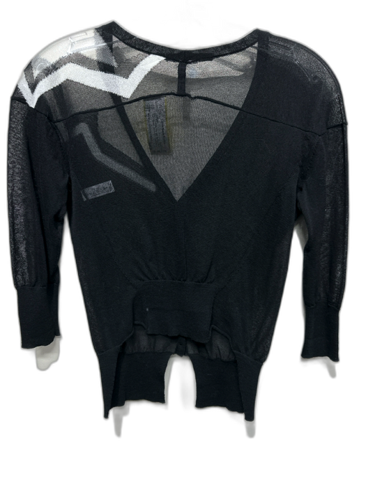 Marithe + Francois Girbaud Size S Black & White Viscose Button Down Cardigan Black & White / S