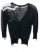 Marithe + Francois Girbaud Size S Black & White Viscose Button Down Cardigan Black & White / S