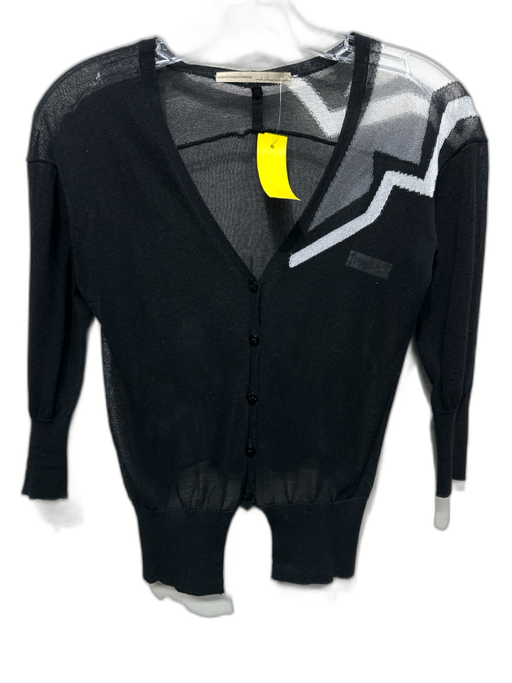 Marithe + Francois Girbaud Size S Black & White Viscose Button Down Cardigan Black & White / S