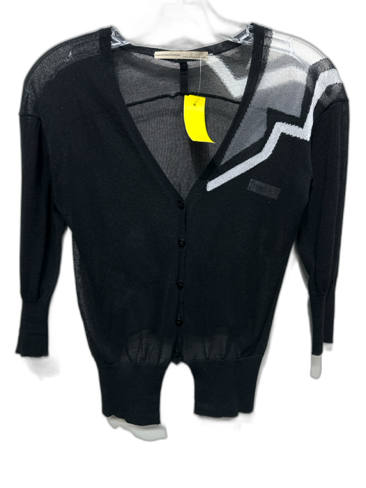Marithe + Francois Girbaud Size S Black & White Viscose Button Down Cardigan Black & White / S