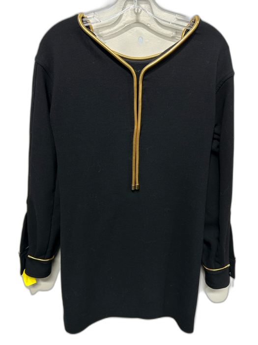 Yves Saint Laurent Size S / 36 Black & Gold Wool Gold hardware Rope Chain Dress Black & Gold / S / 36