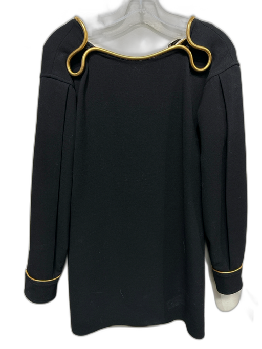 Yves Saint Laurent Size S / 36 Black & Gold Wool Gold hardware Rope Chain Dress Black & Gold / S / 36