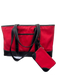 Coach Red & Black Canvas & Leather Double Top Handle Shoulder Tote Wristlet Bag Red & Black / M