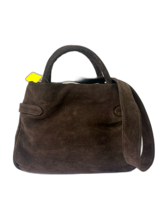 Sonia Rykiel Dark Brown Suede Shoulder Strap Gold Hardware Satchel Bag Dark Brown / Small
