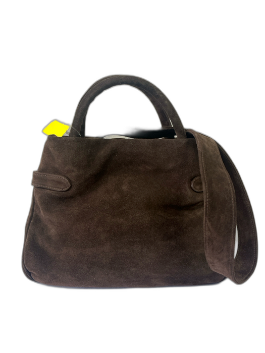 Sonia Rykiel Dark Brown Suede Shoulder Strap Gold Hardware Satchel Bag Dark Brown / Small