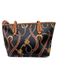 Lauren Ralph Lauren Black, Brown, Gold Coated Canvas & Leather Chain Print Bag Black, Brown, Gold / M