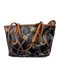 Lauren Ralph Lauren Black, Brown, Gold Coated Canvas & Leather Chain Print Bag Black, Brown, Gold / M