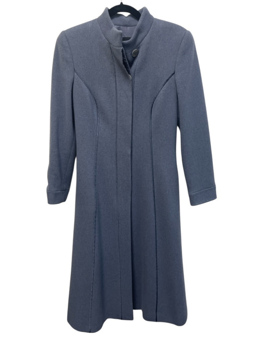 Giorgio Armani Size 38 / S Slate Blue Wool & Cashmere stand collar Pleat Coat Slate Blue / 38 / S