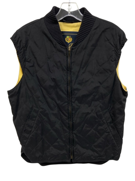 Loro Piana Size S Black Nylon Fleece Lined Ribbed Trim Zip Vest Black / S