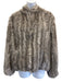 Yves Salomon Size 38 / S Gray Rabbit Stripe Hood Zip Jacket Gray / 38 / S