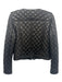 Alice + Olivia Size S Black Lamb leather Quilted Studded Zip Jacket Black / S