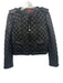 Alice + Olivia Size S Black Lamb leather Quilted Studded Zip Jacket Black / S