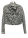 Love Moschino Size 4 Black & White Cotton Blend Leopard Snap Button Jacket Black & White / 4