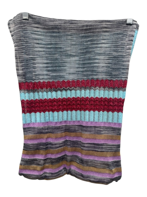 Missoni Purple, Blue, Red Viscose Chevron Shimmer Long scarf Purple, Blue, Red