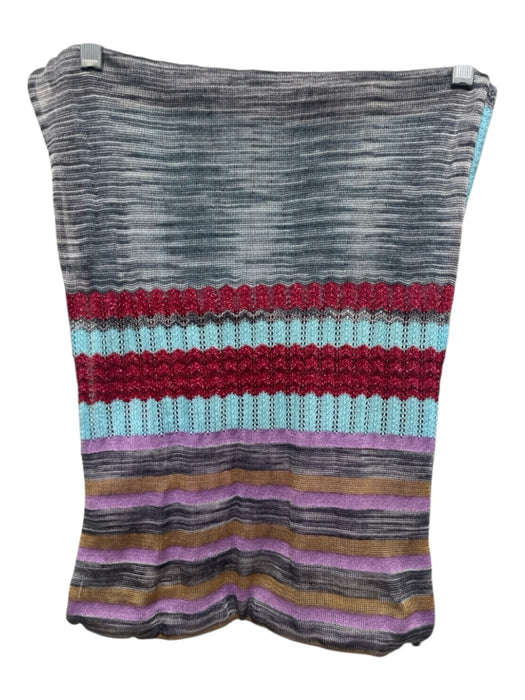 Missoni Purple, Blue, Red Viscose Chevron Shimmer Long scarf Purple, Blue, Red