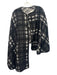 Coach Size One Size Black & White Cotton & Wool Blend Leather trim Plaid Sweater Black & White / One Size