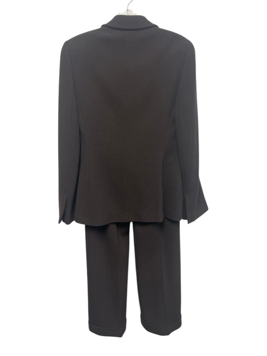 Marlowe Size 4 Brown Wool Blend Textured Single Breasted Blazer Pant Set Brown / 4