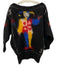 Selina Size L Black & Multi Mohair Blend Fuzzy jester Sweater Black & Multi / L