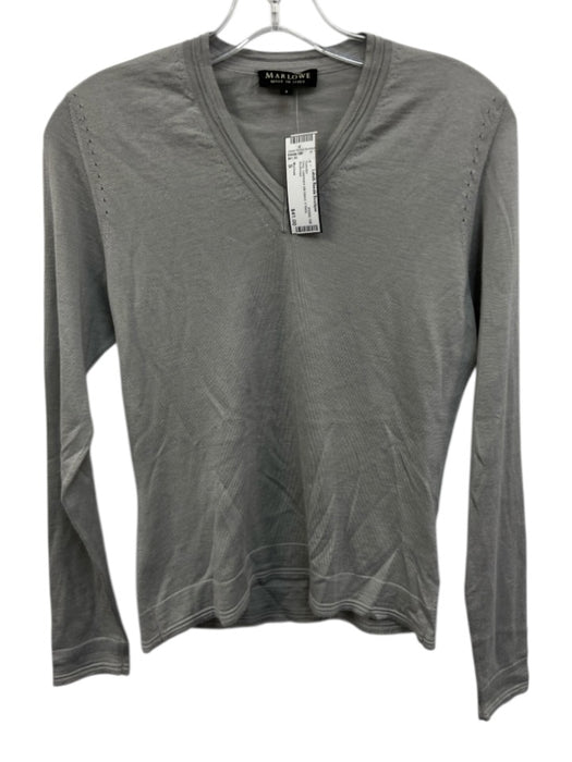 Marlowe Size S Gray cashmere silk blend V Neck Sweater Gray / S