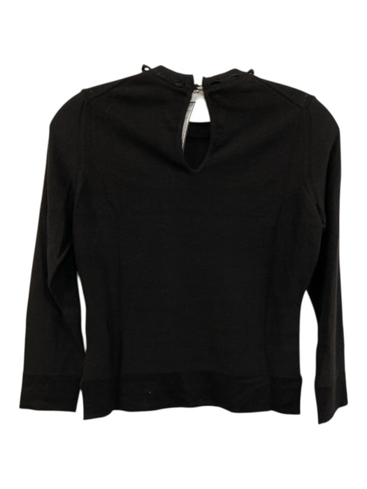 Marlowe Size XS Black cashmere silk blend Ribbon Detail Keyhole Back Sweater Black / XS
