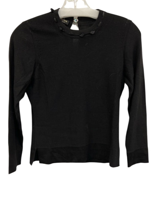 Marlowe Size XS Black cashmere silk blend Ribbon Detail Keyhole Back Sweater Black / XS