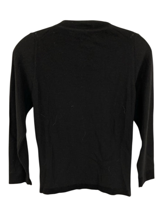 Marlowe Size XS Black cashmere silk blend Ribbed Trim Round Neck Cardigan Black / XS