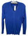 Marlowe Size XS Blue cashmere silk blend Textured Knit V Neck Sweater Blue / XS