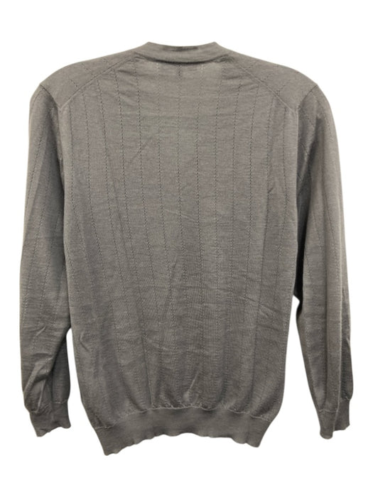 Marlowe Size XS Gray cashmere silk blend Perforated V Neck Sweater Gray / XS