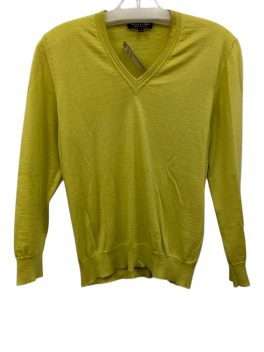 Marlowe Size XS Yellow Green cashmere silk blend V Neck Sweater Yellow Green / XS