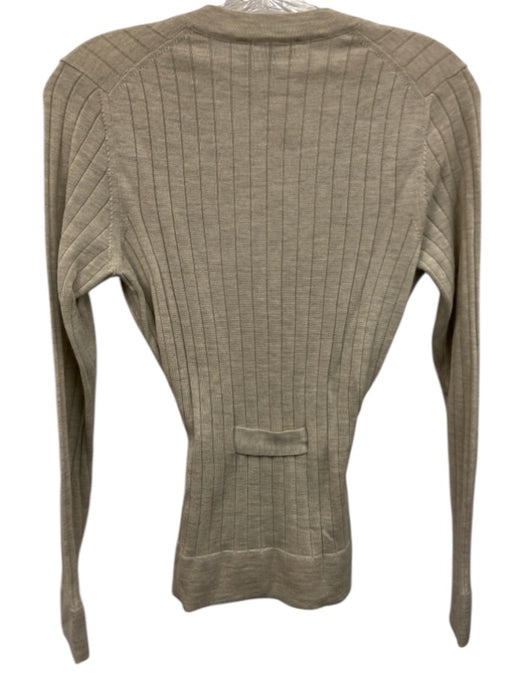 Marlowe Size S Beige cashmere silk blend Ribbed Long Sleeve Tie Sweater Beige / S