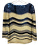 Tory Burch Size XS Blue & Cream Polyester Blend Sequin Stripe boat neck Top Blue & Cream / XS