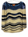 Tory Burch Size XS Blue & Cream Polyester Blend Sequin Stripe boat neck Top Blue & Cream / XS