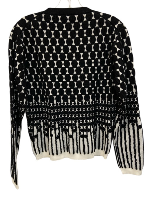 Jil Sander Size 36/S Black & white muilti Viscose Wool Blend Geometric Sweater Black & white muilti / 36/S