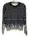 Jil Sander Size 36/S Black & white muilti Viscose Wool Blend Geometric Sweater Black & white muilti / 36/S