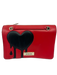 Love Moschino Red & Black Leather Chain Strap Magnetic Close Heart flap Bag Red & Black / M