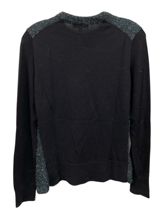 Tory Burch Size S Blue Wool Blend Dragon Fly Metalic Crewneck Sweater Blue / S