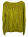 Halston Heritage Size S Chartereuse Wool Cable Knit Pullover Sweater Chartereuse / S
