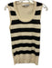 Carolina Herrera Size S Black & White Mix Wool Blend Stripe Sleeveless Knit Top Black & White Mix / S