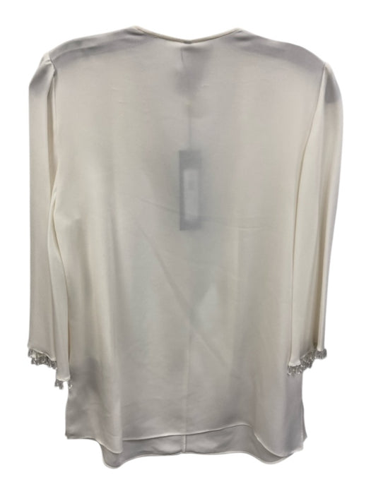 Kobi Halperin Size S Ivory Silk Silk Solid Beading Blouse Top Ivory / S