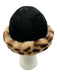 Annie Chouinard Leopard Print Suede Shearling Leopard Vintage Winter Hat Leopard Print / One Size