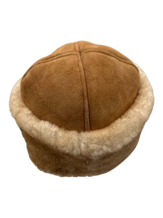 No Brand Tan Suede Shearling Winter Hat Tan / One Size