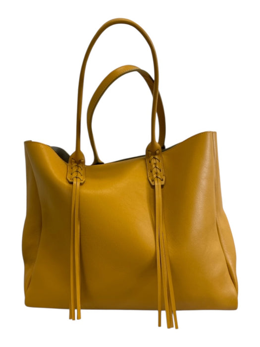 Lanvin Yellow Leather Fringe Tote Bag Yellow / Large