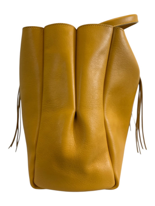 Lanvin Yellow Leather Fringe Tote Bag Yellow / Large
