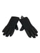 Neiman Marcus Black Leather Knit Criss Cross Stitch Detail Embroidered Gloves Black