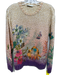 Etro Size S / 40 Yellow, Pink, Purple Cotton Blend Knit Floral Crew Neck Sweater Yellow, Pink, Purple / S / 40