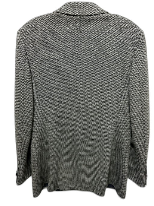 Max Mara Size 8 Black & Beige Wool Blend 3 Button Long Sleeve Blazer Jacket Black & Beige / 8