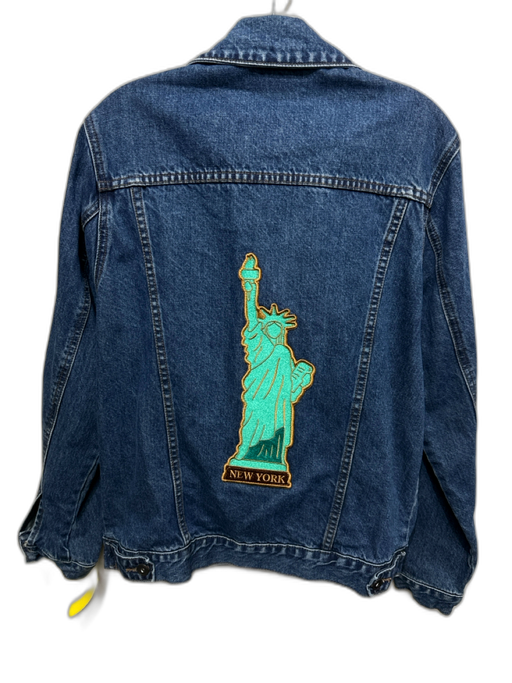 The Met Size S Blue & Green Cotton Denim Pockets Statue of Liberty Jacket Blue & Green / S